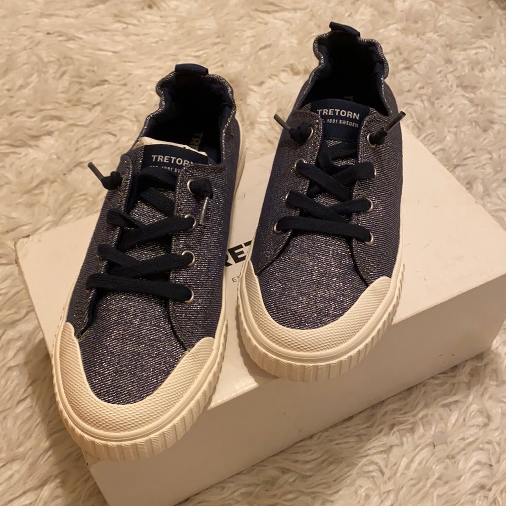 Tretorn Navy Glitter Sneakers